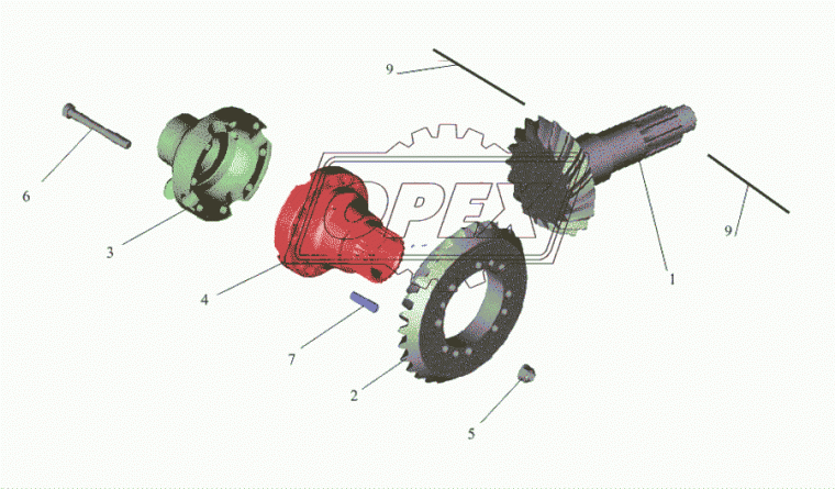 5337-2402020-030 Шестерня ведущая и ведомая (к-кт) z=12/25; h=278; в сборе с чашками МАЗ