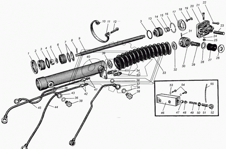 503-3405096-А Муфта защитная L=275 ф60 гофра (пыльник цилиндра силового ЦГ ГУР МАЗ-500) БРТ