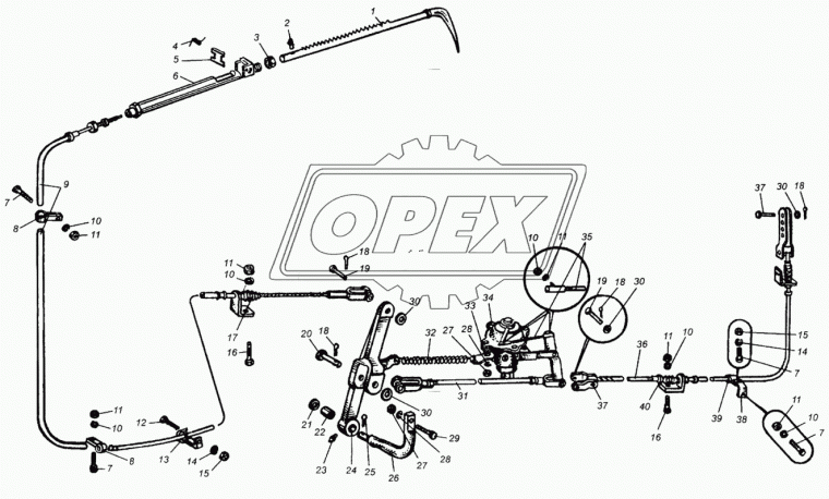 5335-3508150 Трос ручного тормоза ф10 L=3040 в оплетке с пружиной и наконеч. Г=М24+К27/вилка МАЗ