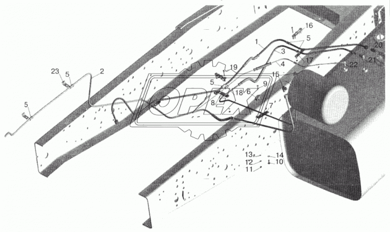 5516-1104610 Трубка МАЗ (медь со шлангом) ф10; L=1800 Г=М16+К19/Г=М16+К19 топливная сливная МАЗ
