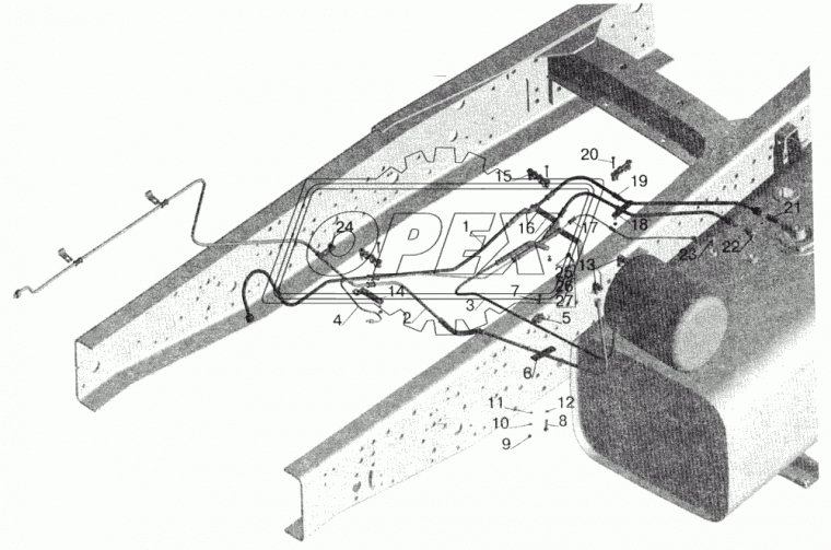 533602-1104586 Трубка отводящая со шлангом МАЗ