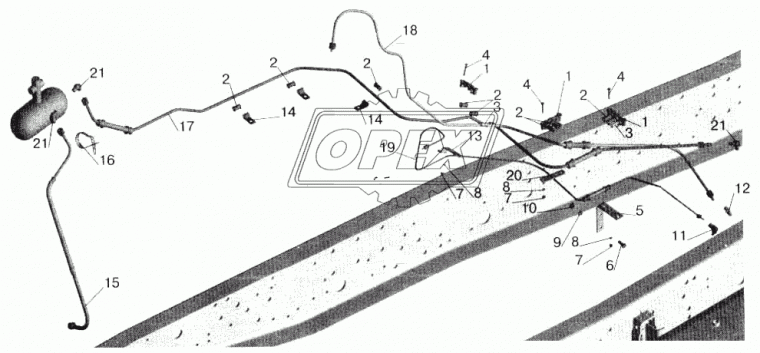 5551-1104580 Шланг тормоз. ф10 L=700 Г=М12+К14/Г=М12+К14 МАЗ