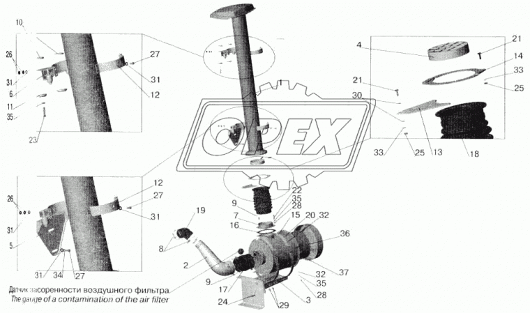 515Б-1109142 Прокладка (РТИ) ф145х180; 4отв. ф10 воздушного фильтра БРТ БРТ