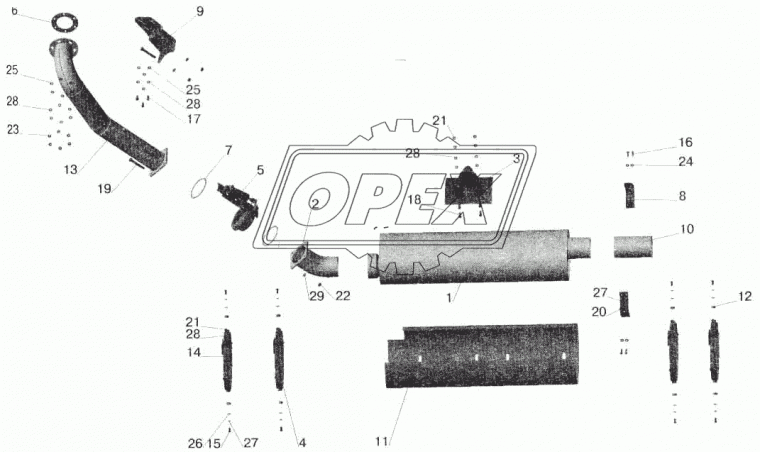 533602-1203009-100 Труба приемная;  МАЗ-533602, 533702 МАЗ