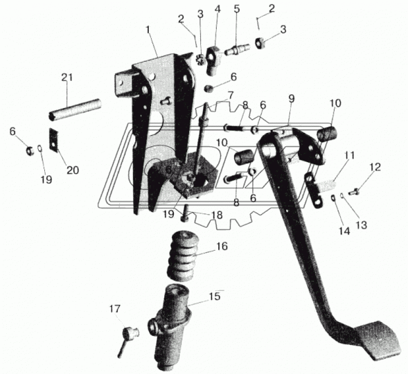 250976 Гайка ГОСТ-5918 М10х1; (коронч.) подушки радиатора УАЗ, вала помпы УАЗ ЗИЛ