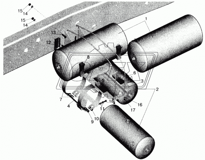 5516-3513035 Прокладка (сталь) прямоуг. 60х115; 2отв.ф13, кронштейнов крепления ресиверов МАЗ