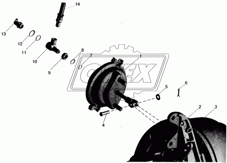 5336-3519210 Камера тормозная тип 24 (шток 58 мм.) (кулачковый тормоз); L=58 мм. ТАИМ