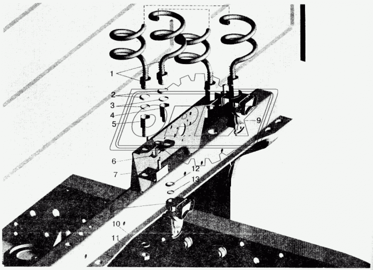 64221-3506380 Шланг пневматический витой ф12х1.5; M16х1.5 / M22х1.5 (наружн./наружн.) ТАИМ