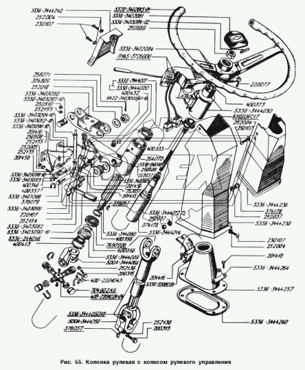 5336-3444236 Кожух верх.(на кабину с узкой решеткой) ОЗАА