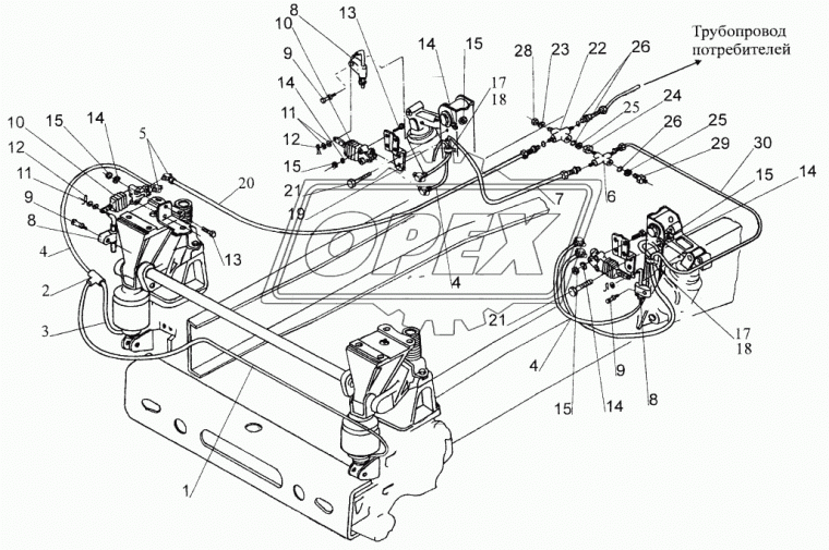 403409 Крестовина специальная Рнаруж=М12х1,5/12х1,5/М12х1,5/Рвнутр=М12х1,5 L=54х60 ввертнопереходная МАЗ