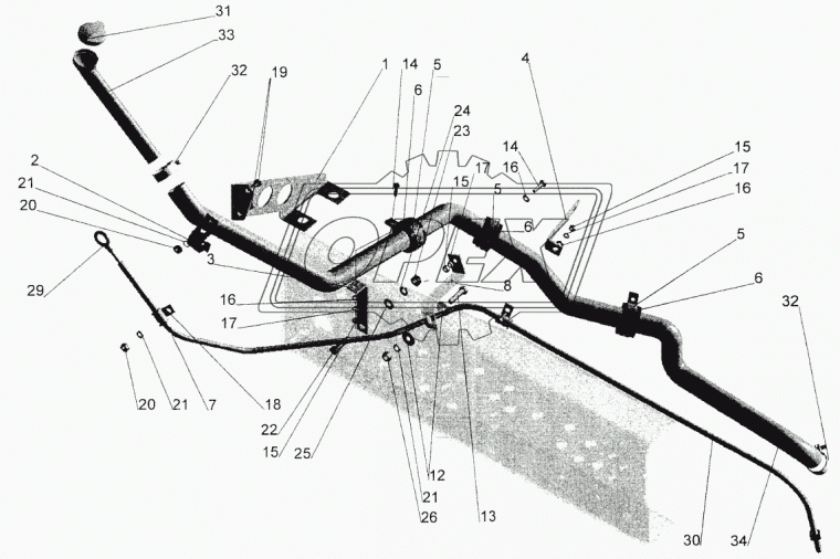64302-1018024 Кронштейн маслозаливной горловины МАЗ МАЗ