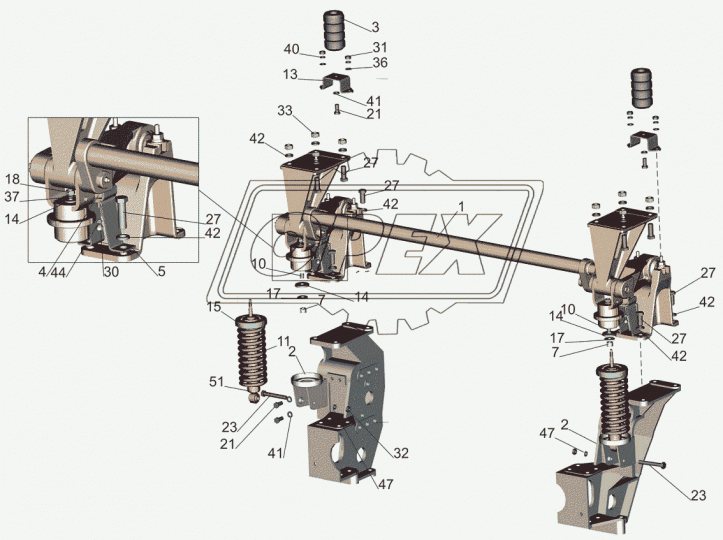6430-5001702-10 Подрессоривание МАЗ кабины переднее в сборе; (ОАО МАЗ) МАЗ