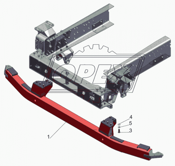 6430-2809010-001 Брус противоподкатный МАЗ МАЗ