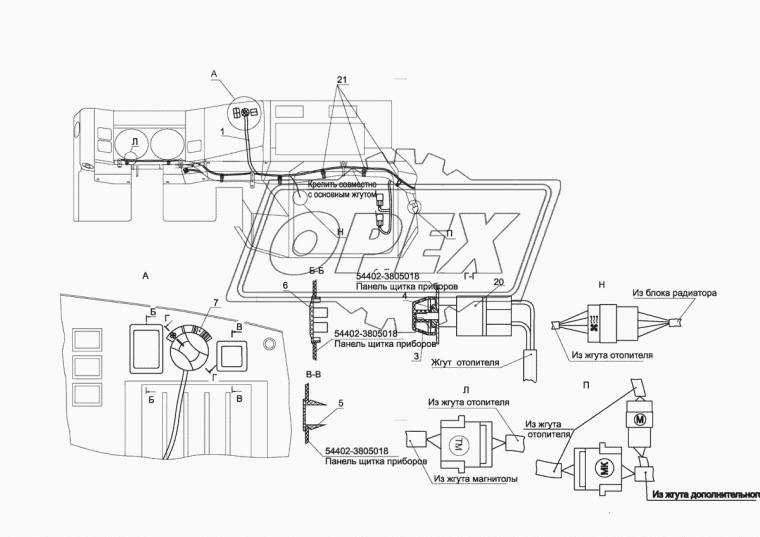 54402-3805018 Панель щитка приборов ОЗАА