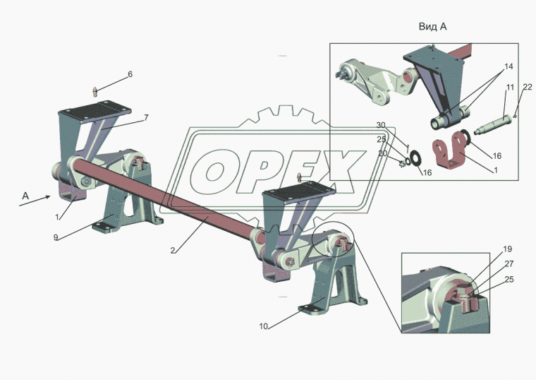643019-5001720 Опора МАЗ (кронштейн стабилизатора кабины) правая БААЗ