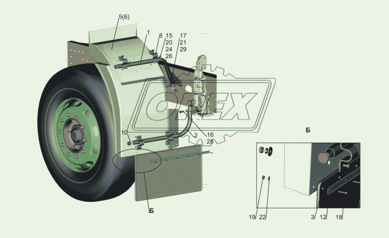 643019-8403026 Держатель МАЗ верхний (кронштейн панели брызговика) МАЗ
