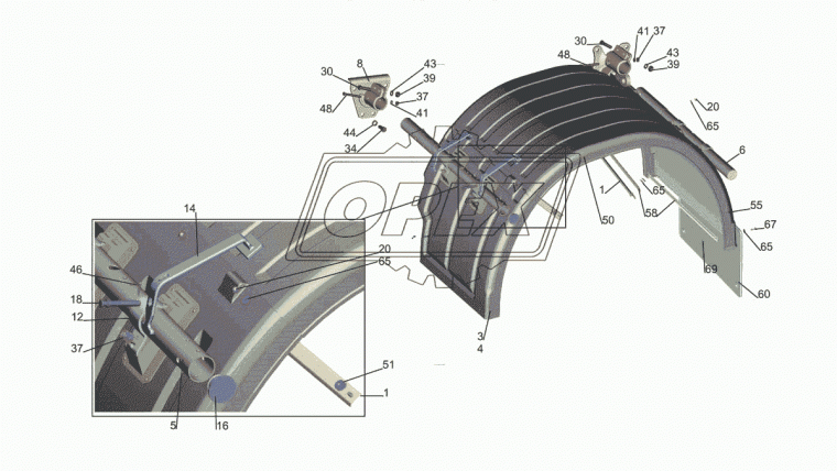 544004-8511010-050 Крыло боковое сб. МАЗ