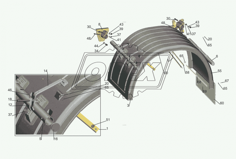 642208-8511010-050 Крыло боковое МАЗ
