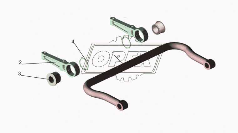 6430-2916040 Рычаг МАЗ вала стабилизатора (кронштейн) (пневмоподвеска) L=115х380 1отв.ф87,2отв.ф20 МАЗ
