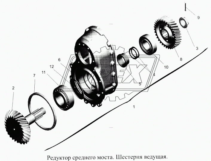 64221-2502036-010 Картер МАЗ редуктора ср. мост(овальный банджо); промежуточный + 651608-2502026 МАЗ