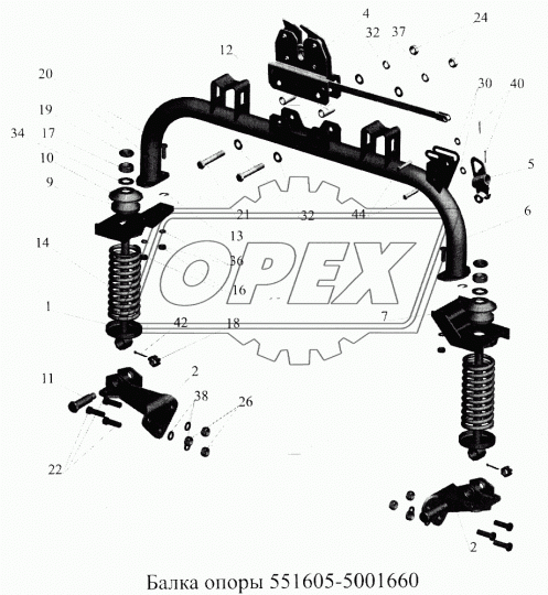 543403-5001663 Опора МАЗ (кронштейн балки кабины) МАЗ