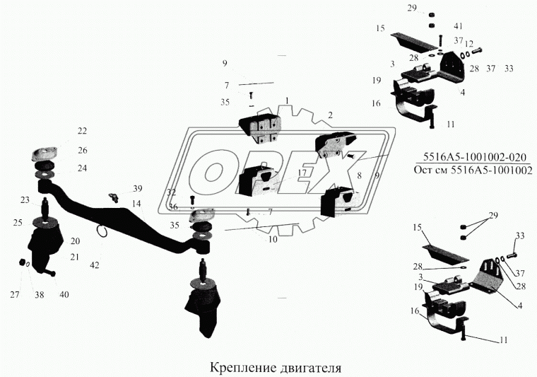 551605-1001050У Кронштейн подвески двигателя МАЗ передний МАЗ