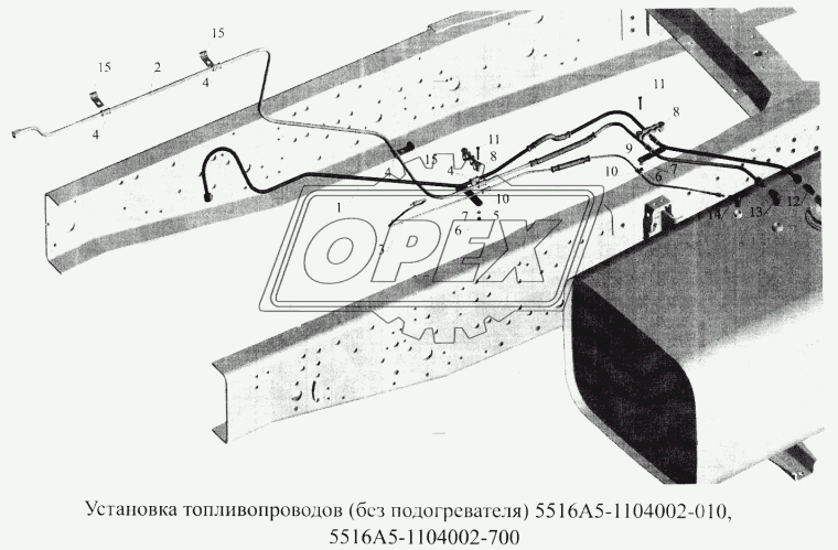 551605-1104492-700 Трубка всасывающая со шлангом МАЗ