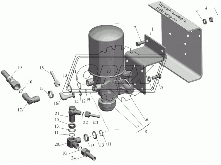 5551А2-3506142 Трубка компрессора со шлангом МАЗ