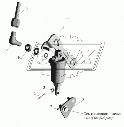 555102-3570234-700 Трубка со шлангом ф6; L=1400; Г=М12+К14/Г=М12+К14 МАЗ