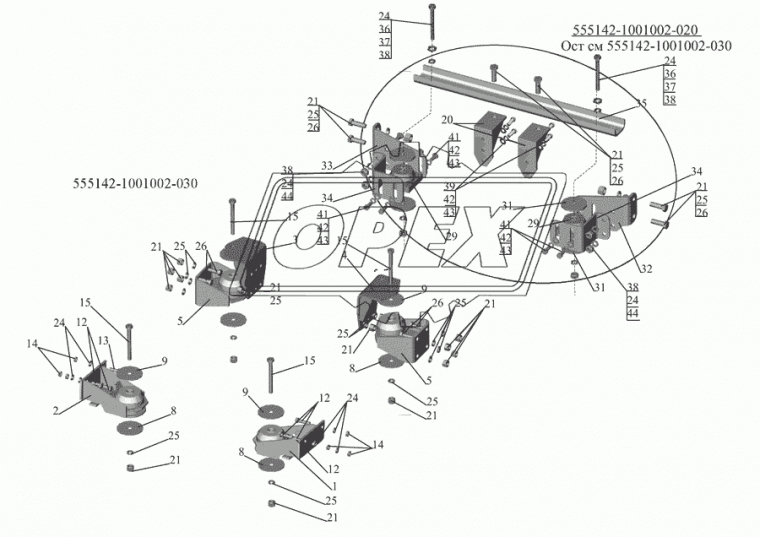 555142-1001043 Кронштейн боковой сб. МАЗ