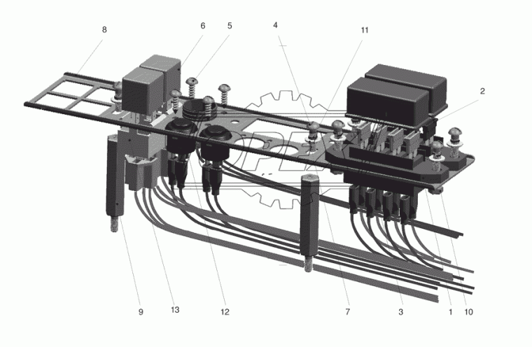437041-3870063 Панель (сталь) 70х360 реле и предохранителей МАЗ-4370 МАЗ
