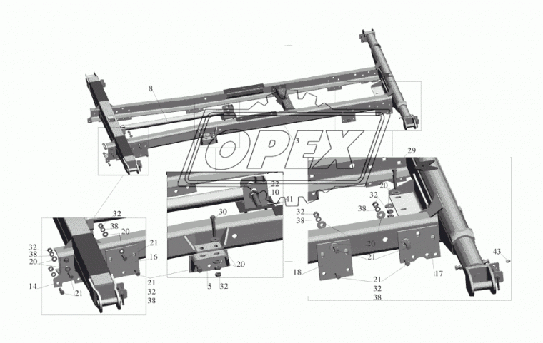555103-8601010-010 Надрамник опрокид. мех.-ма 2300х3000 в сб. МАЗ