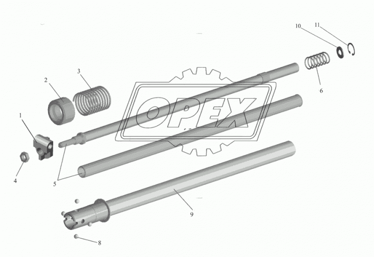 5551-1703351-10 Механизм переключения передач МАЗ промежуточный (универсальный); cнята с производства, замена 551639-1703325-001 БААЗ БААЗ