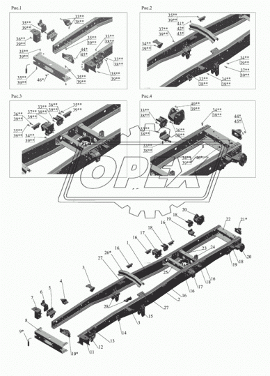 503A-2805158 Вилка S=58 L=100 2отв.ф33/4отв.ф20 с пружиной задняя на самосвал МАЗ