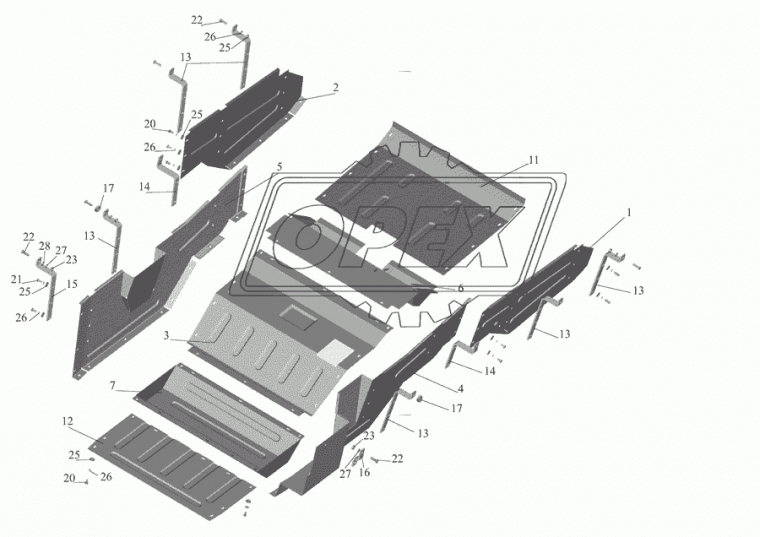 555102-1061210 Экран поддона боковой МАЗ