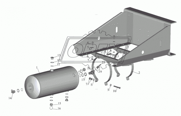 5552-3513076 Кронштейн крепления хомутов в сборе МАЗ