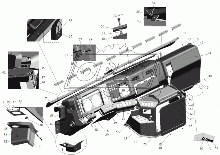 6430-5325235-020 Крышка панели приборов ОЗАА