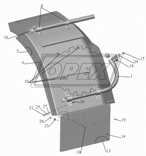 5550-8403040-010 Панель МАЗ брызговика колеса переднего правая МАЗ ОЗАА