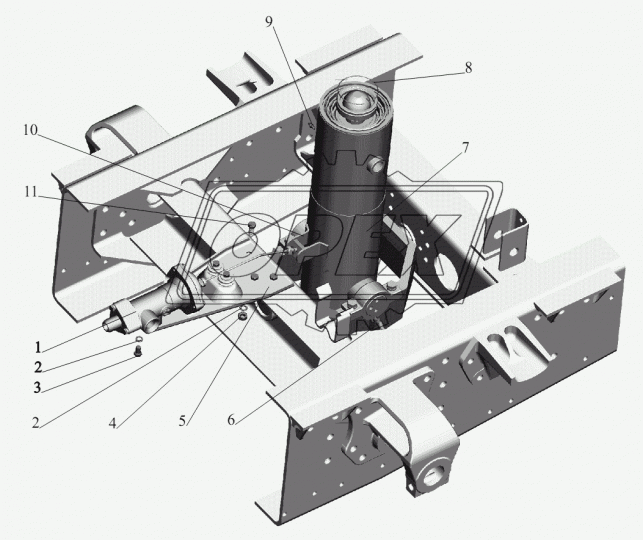 5550-8607010 Клапан МАЗ управления механизмом подъема платформы (встряхивания); с тросом L=385мм БААЗ