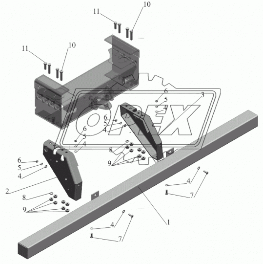 5550-2804010 Бампер задний МАЗ