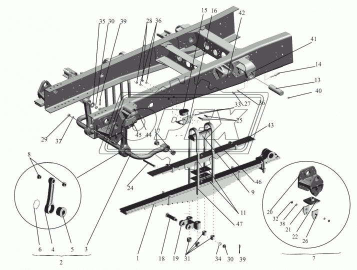 5550-2912012 Рессора МАЗ задняя (15 листов) L=2038 мм с ушком МАЗ