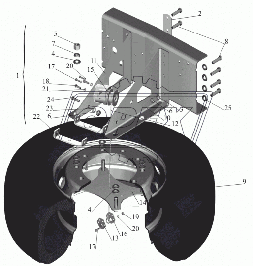 5440-3105051-020 Кронштейн ДЗК (левая "половинка") МАЗ