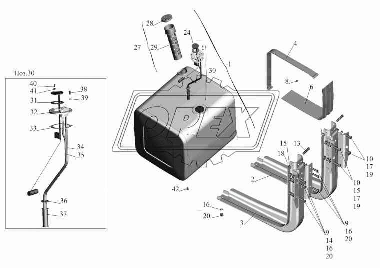 544003-1101102 Кронштейн L=1330 S=180 S1=210 МАЗ