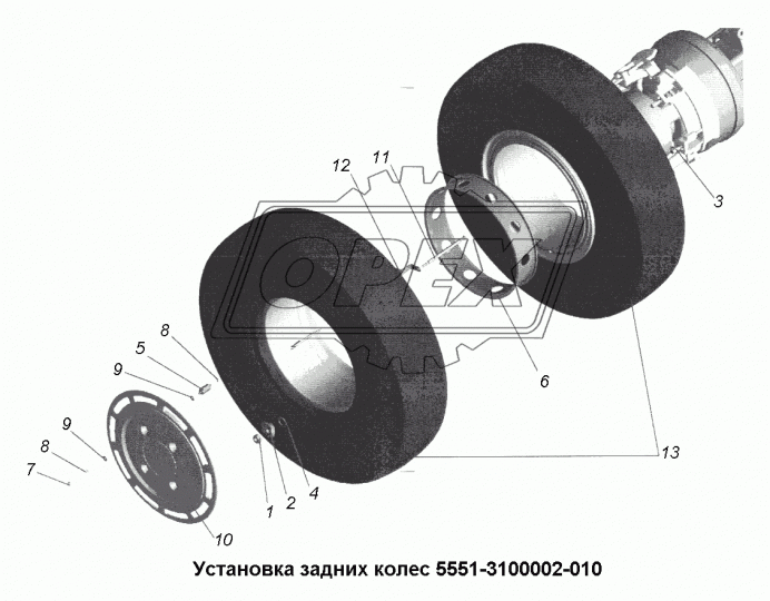 5336-3107060 Кольцо проставочное колеса заднего МАЗ С/И (сталь) 470х500 , h=118 , П-образн. МАЗ