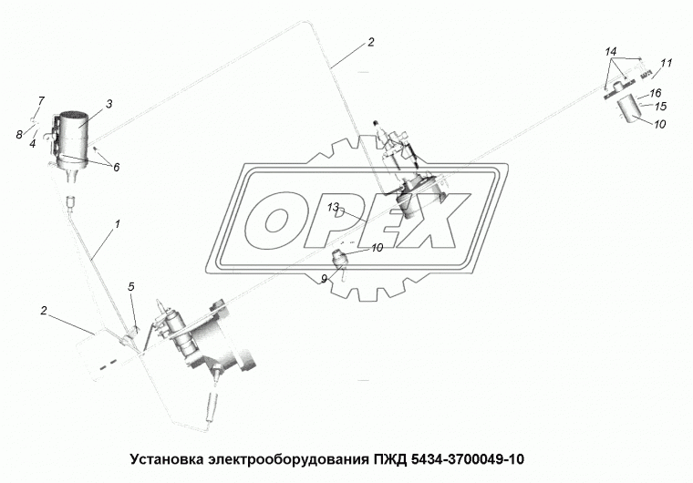5434-3724084-10 Проводка жгут ПЖД по шасси РЖ РЫБИНСК