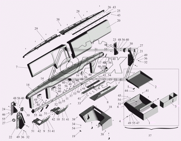 64221-5303006 Ящик вещевой (бардачек) ОЗАА