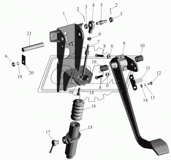 64226-1602112 Педаль L=420 на вал ТАИМ
