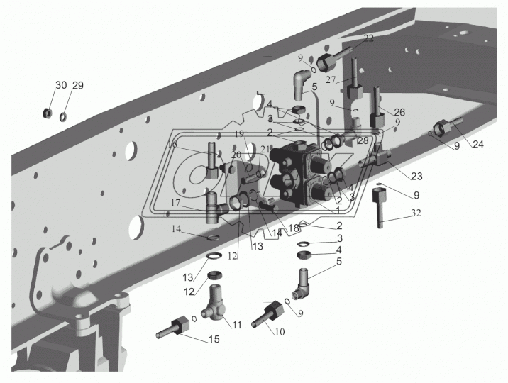 630308-3506148 Трубка (к осушителю воздуха) (присоединит.арматура входит в установки пневмотормозов) МАЗ