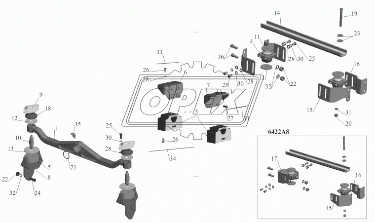 543208-1715028 Кронштейн МАЗ крепления КПП-239 правый (6422А8,5432А5) МАЗ