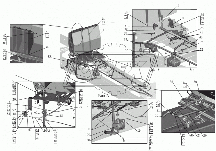 642208-8608008 Кронштейн 885х425 голый МАЗ